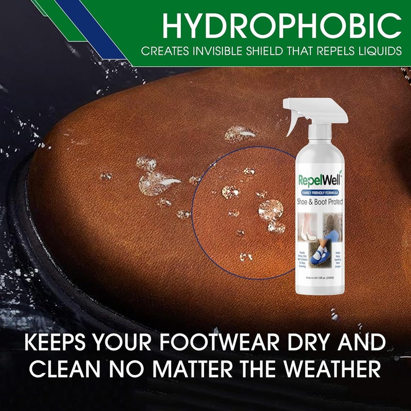 RepelWell Shoe & Boot Stain & Water Repellent (12oz) Eco-Friendly, Pet-Safe Spray Keeps Fabric, Leather & Suede Clean & Dry - Image 5